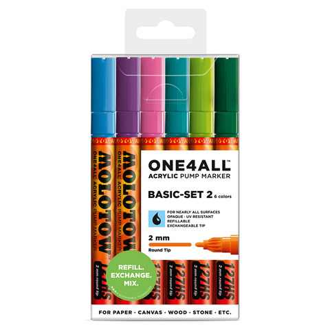 Pack 6 rotuladores acrílicos ONE4ALL 127HS Basic-Set 2