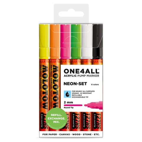 Pack 6 rotuladores acrílicos ONE4ALL 127HS Neon-Set