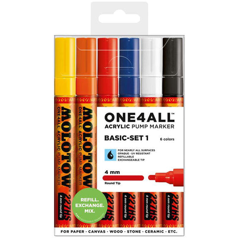 Pack 6 rotuladores acrílicos ONE4ALL 227HS Basic-Set 1