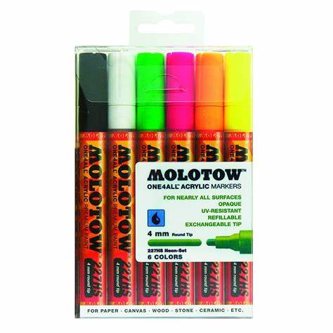 Pack 6 rotuladores acrílicos ONE4ALL 227HS Neon-Set